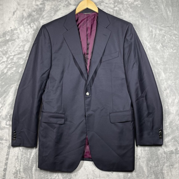 Other - Trussini Blazer Mens 54 Navy Blue Made in Italy Wool Lana Super 100s Coat Jacket